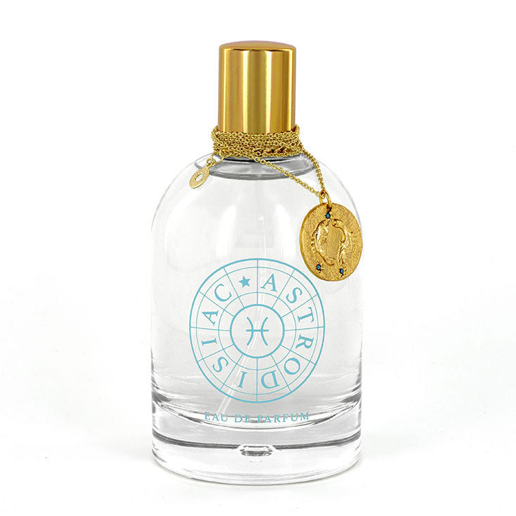 L'eau de parfum de 100ml et son collier Poissons par Astrodisiac - Designer Claire Naa : Créatrice de bijoux sur les signes du zodiaque à Paris