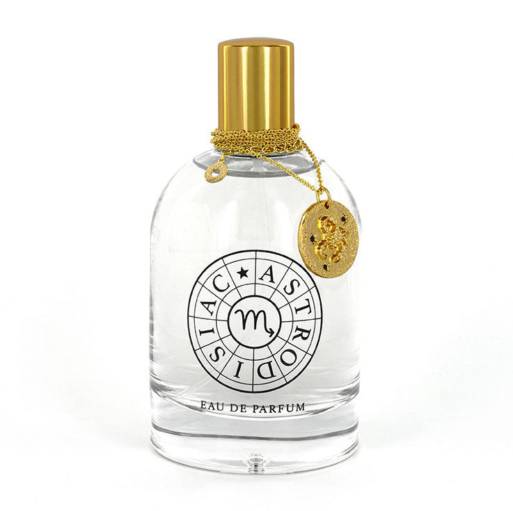 L'eau de parfum de 100ml et son collier Scorpion par Astrodisiac - Designer Claire Naa : Créatrice de bijoux sur les signes du zodiaque à Paris