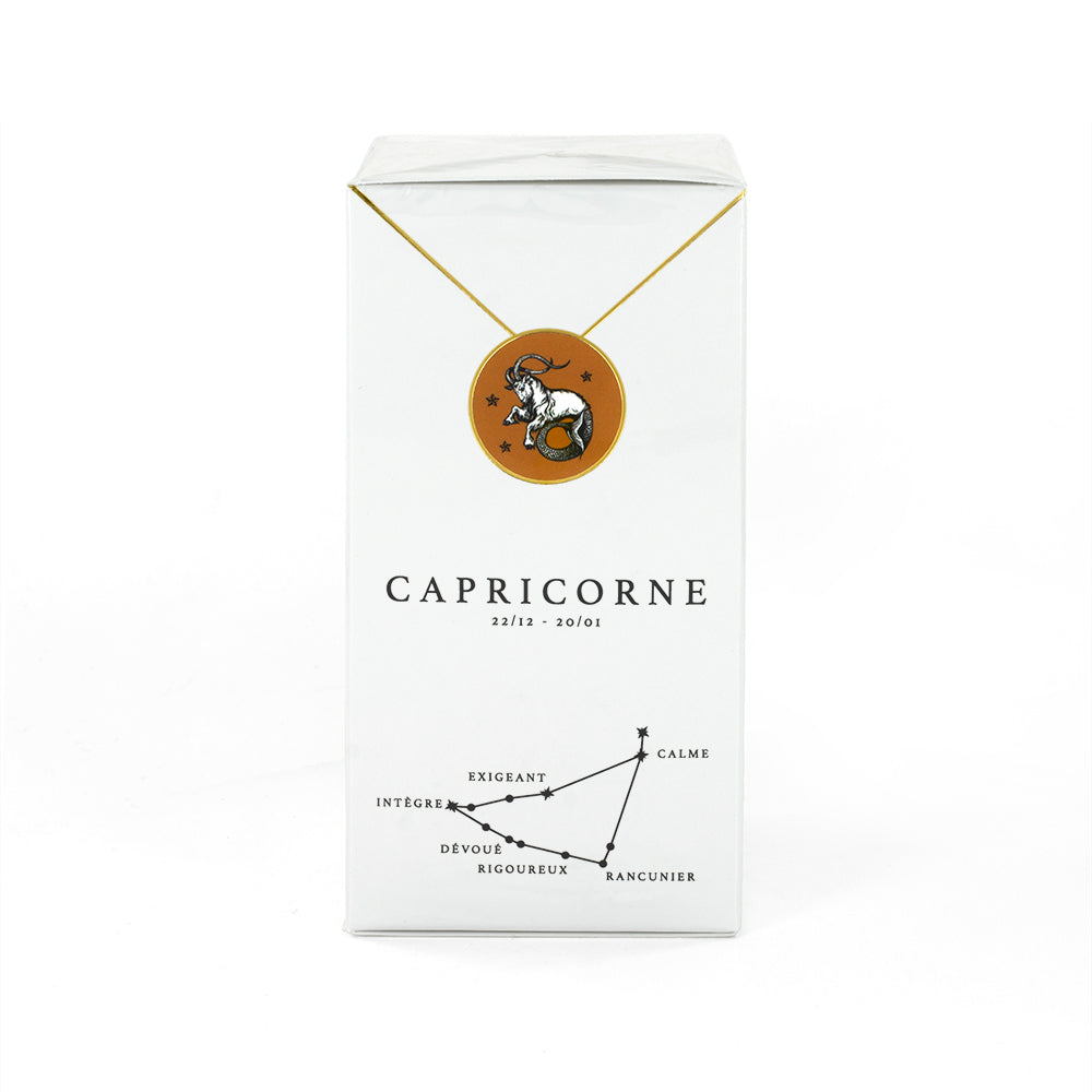 L'eau de parfum de 100ml et son collier Capricorne par Astrodisiac - Designer Claire Naa : Créatrice de bijoux sur les signes du zodiaque à Paris