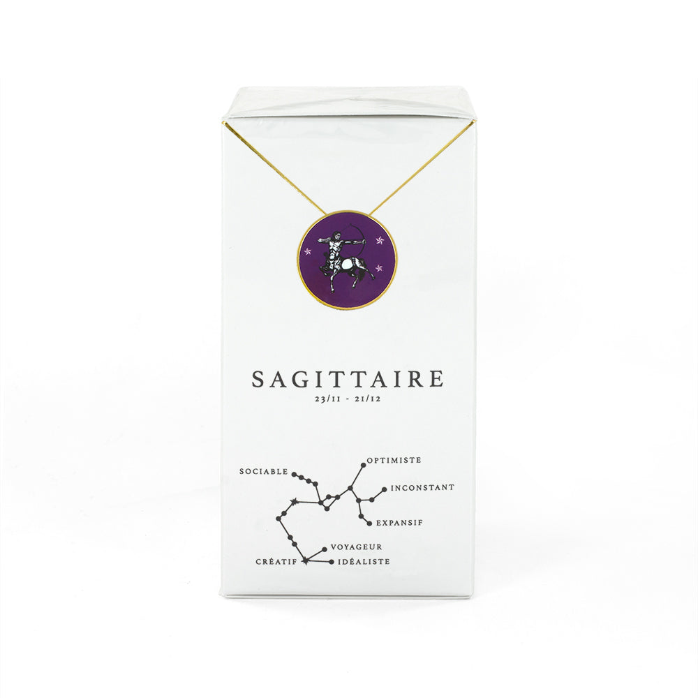 L'eau de parfum de 100ml et son collier Sagittaire par Astrodisiac - Designer Claire Naa : Créatrice de bijoux sur les signes du zodiaque à Paris
