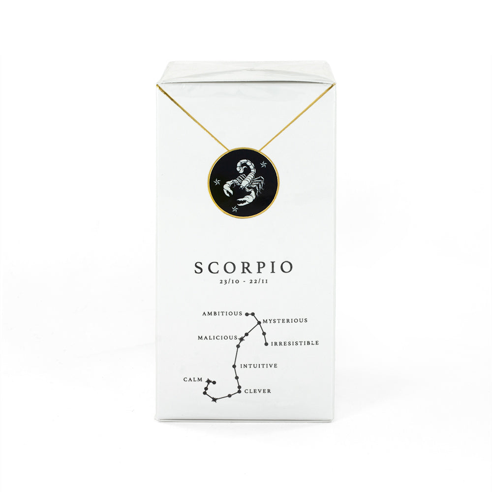 L'eau de parfum de 100ml et son collier Scorpion par Astrodisiac - Designer Claire Naa : Créatrice de bijoux sur les signes du zodiaque à Paris